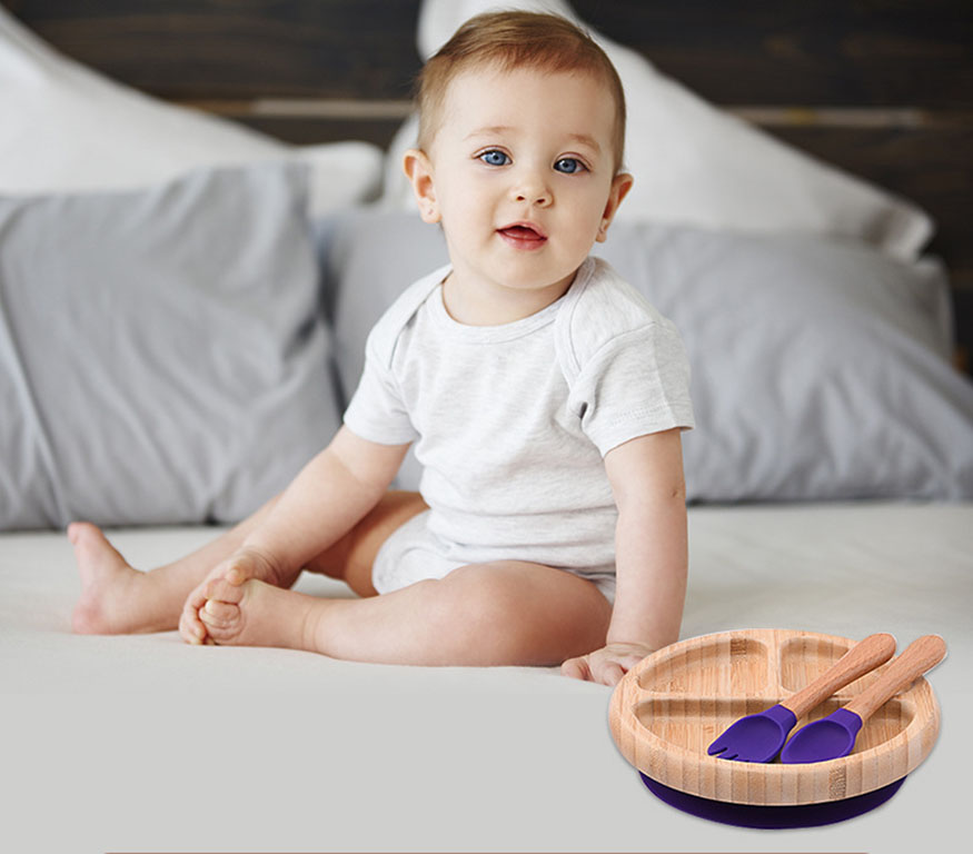 bamboo suction plate and spoon setMFZ-A002