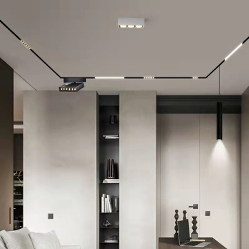 รางไฟแทร็กแม่เหล็กสำหรับไฟแทร็กแทร็ก LED - การออกแบบที่บาง 36 มม. 40 มม. tuya พื้นผิวปิดภาคเรียน
