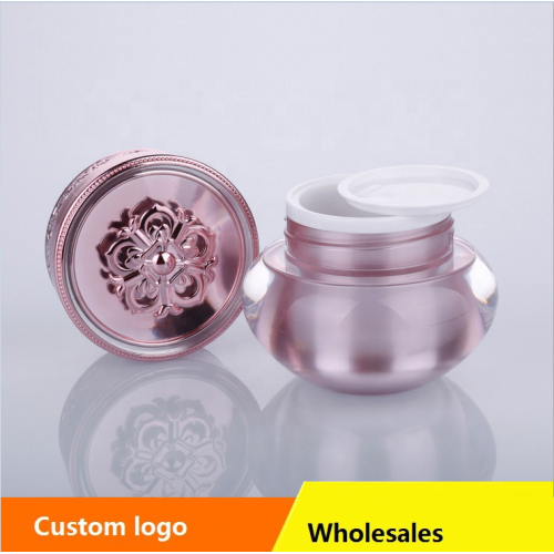 Pink CROWN and FLOWER Acrylic cosmetic jars