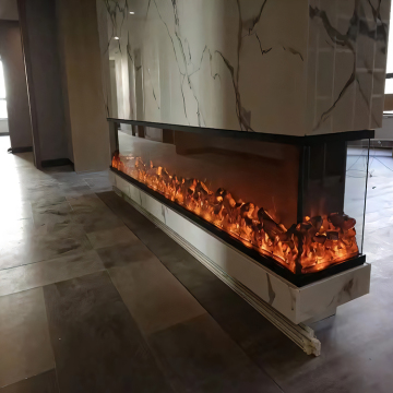 European Foyer 2000 MM Built In Led Light Elegant  Linear  With Three Side Glass Decorating Corner
