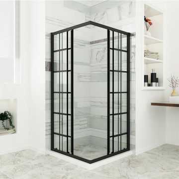 Sally Matt-Black Cadre Grid Gliding Shower Shower