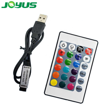 24keys USB 5V RGB LED Strip Light Controller with Infrared Remote