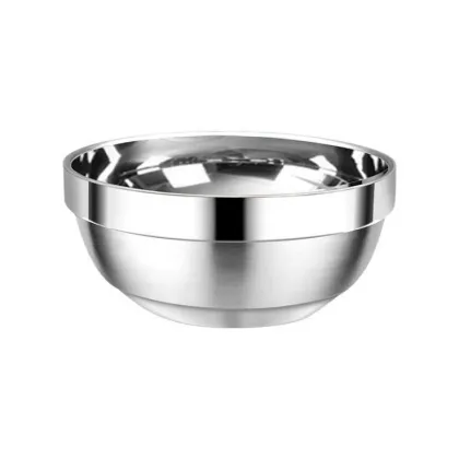 Platinum Double Bowl: 304 Stainless Steel Double Wall Insulated Noodle Rice Bowl
