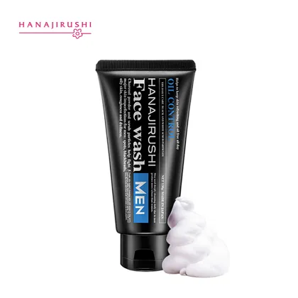 HANAJIRUSHI Oil Control Face Wash For Men Limpiador Facial Cleanser Skin Balancing Moisture Cleaning Pores Men`s skin care 130g