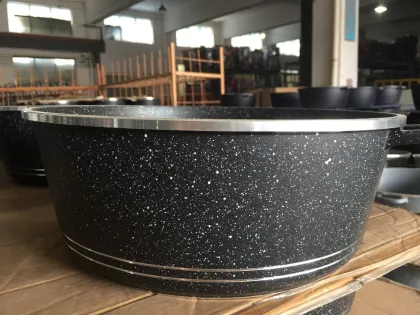 Traditional Granite Color Soup Pot with Spiral Bottom