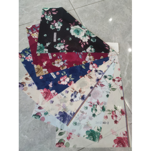 100% Polyester Polyester Smooth Digital Printed Chiffon Dress kain