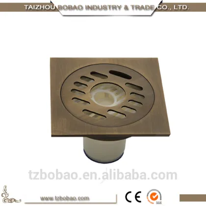 European Antique Brass Bronze Square Floor Drains Vintage Copper Concrate Floor Drain Oil Rubbed Rectangular Floor Drain