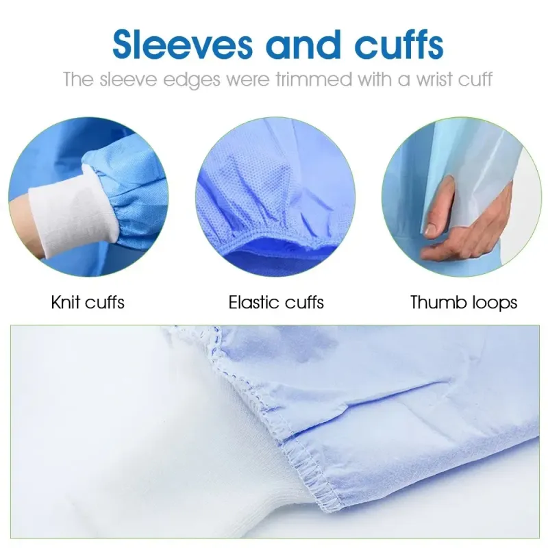 Sterile Surgical Gowns with Reinforced Design and Hand Towel Access