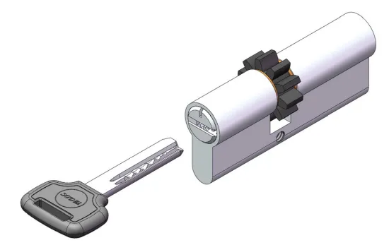 Double sided euro cylinder lock cogwheel 7 pins