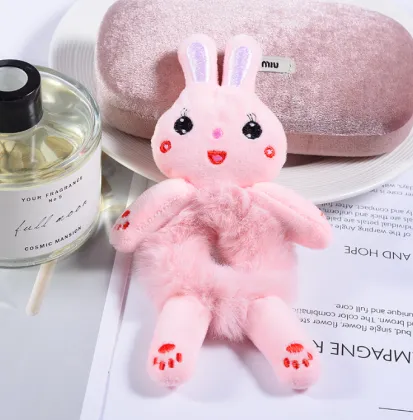 Unique Cartoon Plush Hair Accessories: Rabbit, Hair Circle, Pig Intestines, and More for Children