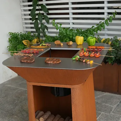 corten steel fire pit bbq grills outdoor rust corten bbq pit outdoor garden rust corten bbq