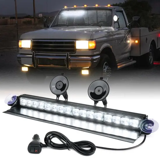 16-inch Cadet Series Windshield LED Strobe Light Bar - Multiple Colors and Flicker Modes for Universal Vehicles