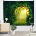 Tree Hole Wall Tapestry Forest Dream Sunlight Green Tapestry Wall Hanging for Livingroom Bedroom Dorm Home Decor