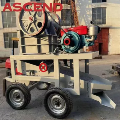 Portable Mobile Jaw Crusher Station 10tph Capacity Ascend Jaw Crusher with Wheels