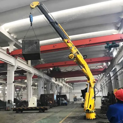 OUCO custom marine crane,2T folding boom telescopic boat crane Compact design
