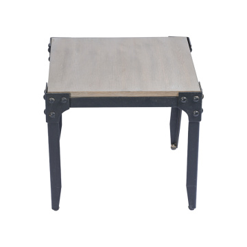 Iron and wood small coffee table