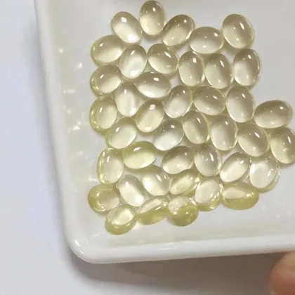 Natural Lemon Quartz Oval Lemon Yellow Loose Stones