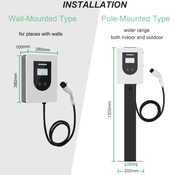 Chargeur EV 10 kW AC Mur de type 2