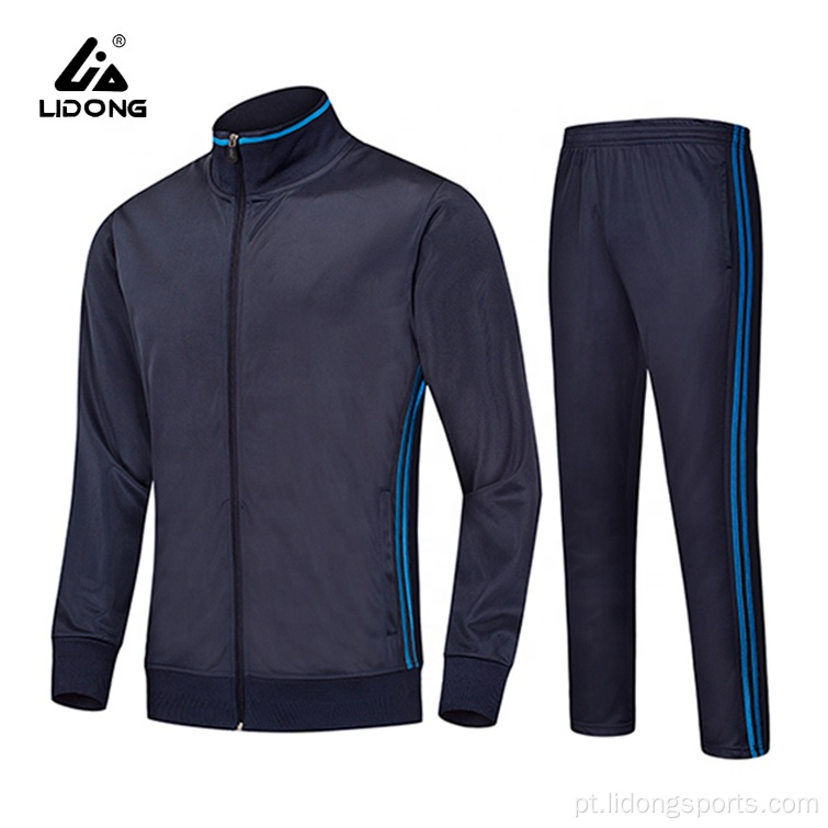 Terno de futebol personalizado Menino Men Men Zip Tracksuits