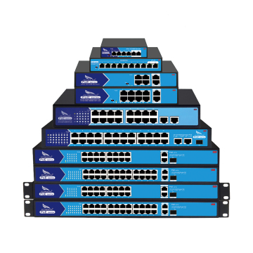 Produttore di fabbrica di interruttore POE da 10 porte con porte uplink da 8 * 10/100m e 2 * 100m