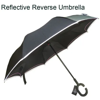 Wholesale Manual Open Reflective Reversible Umbrella Novelty Umbrella