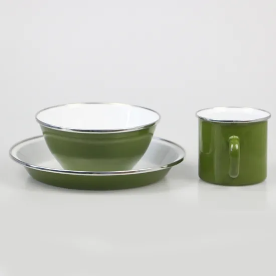 960ml Outdoor Camping Tableware Multipurpose Enamel Steel Bowl