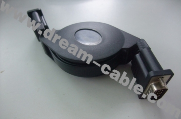 Popular Retractable 15pin Male to Male VGA Cable