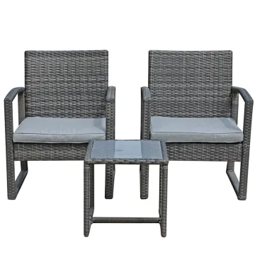 3PCS Outdoor Wicker Patio Furniture Set with Coffee Table