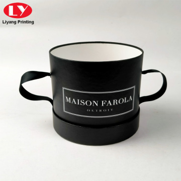 Black Cylinder Paper Round Box Package Custom Logo