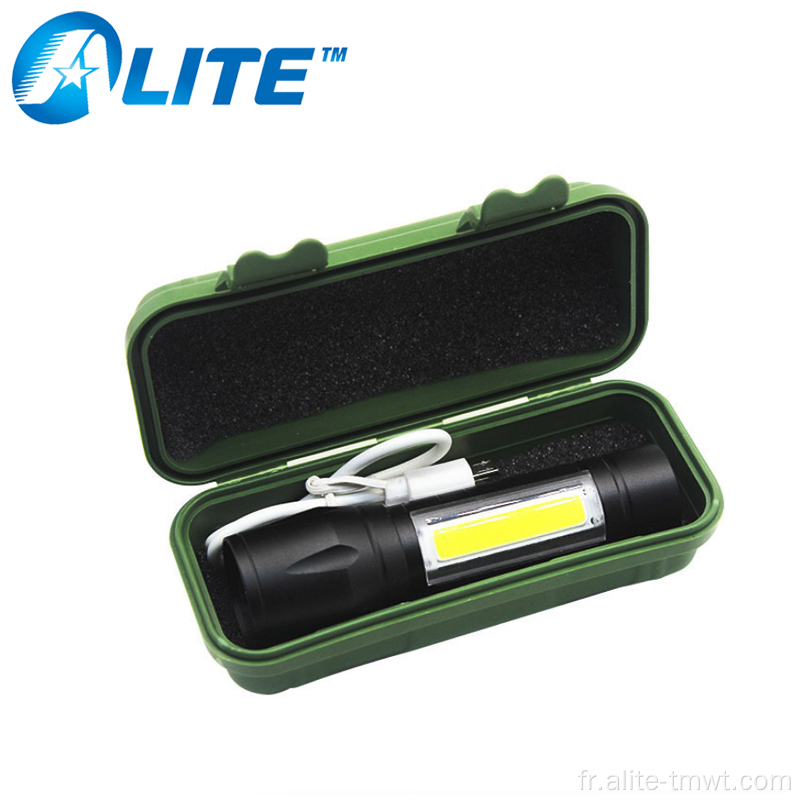 LED CO USB Mini lampe de poche LED rechargeable