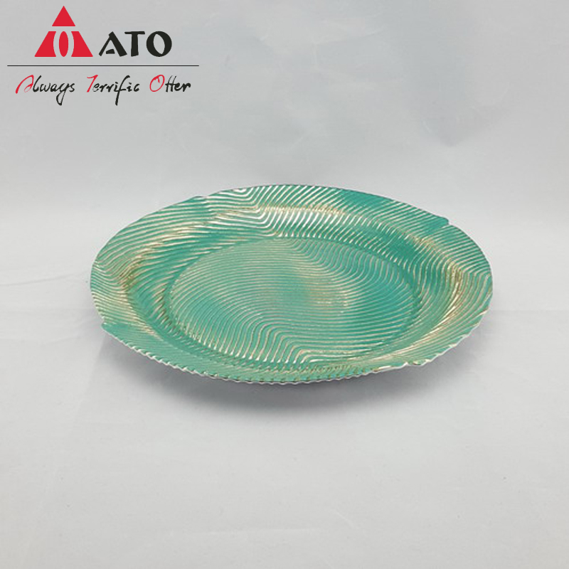 ATO round Clear embossed plate dinner charger plate