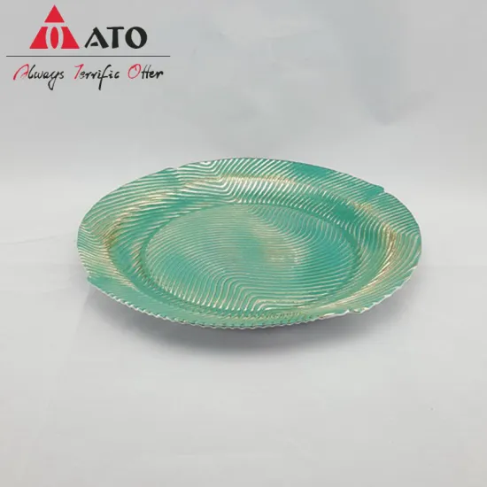 ATO round Clear embossed plate dinner charger plate