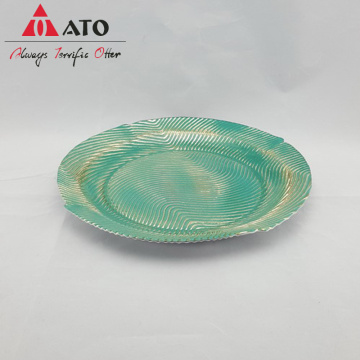 ATO redondear plato transparente cena cargador plato