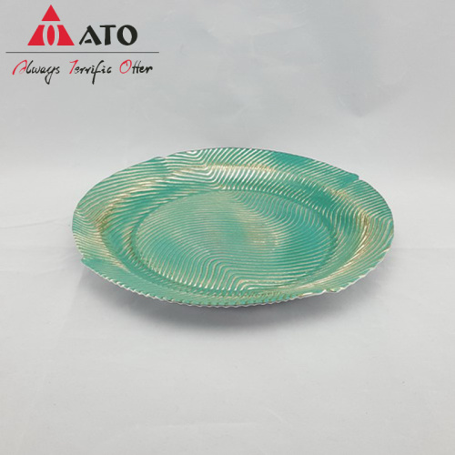 ATO round Clear embossed plate dinner charger plate