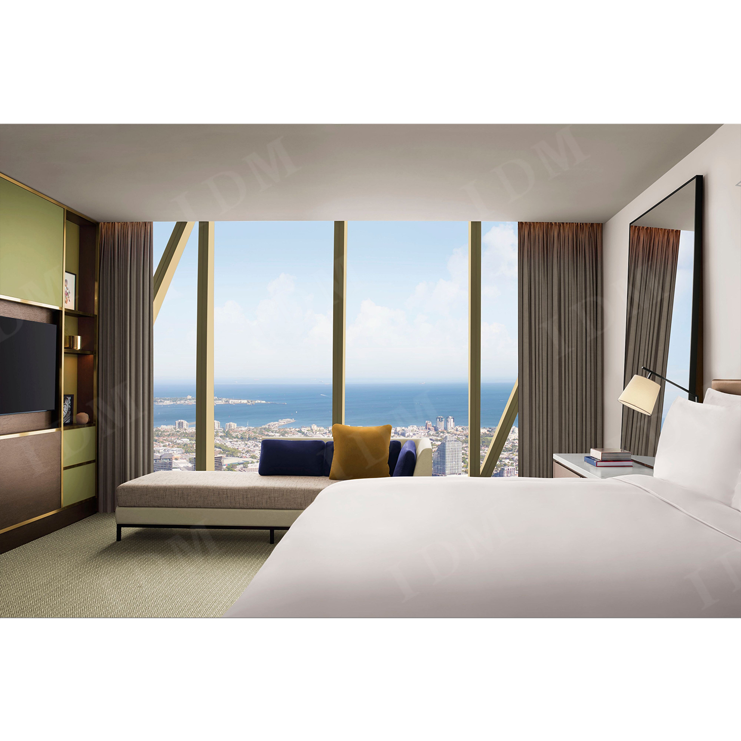 Custom Crafted Solid Wood Luxury Hotel Bedroom Furniture