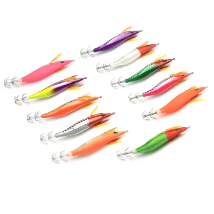 Yozuri Mold Wooden Bait Shrimp EGI Squid Jig 0.25oz/10cm Hard Bait Lure