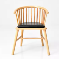 Black Solid Wood Chair for Casual Restaurant Seating