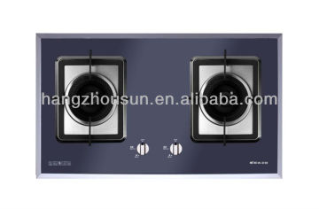 2 burner gas stove of tempered glass
