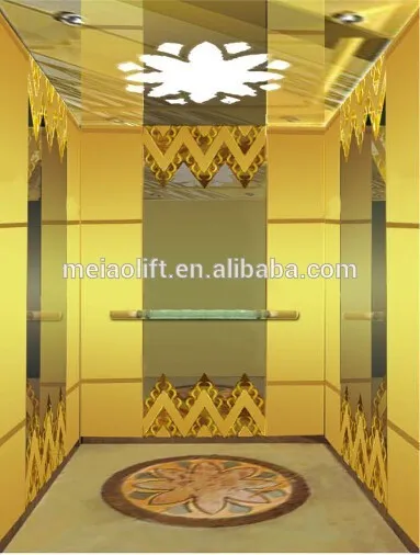 Luxary car decoration, low noise working reliable Small machine room passenger elevator