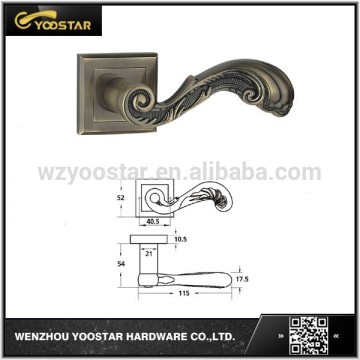 durable zinc door handle on rose