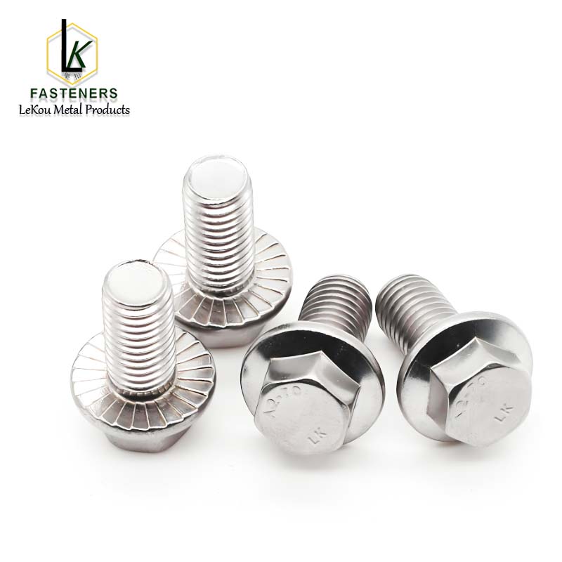 stainless steel serrated flanged hex head screws