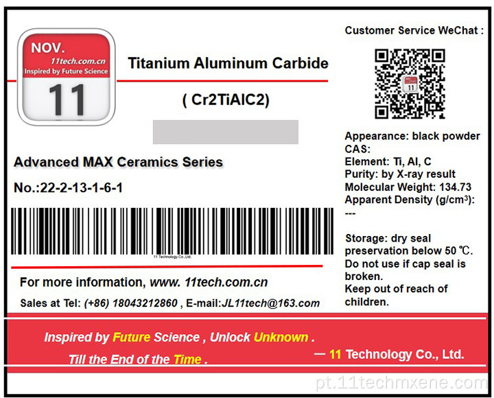 Materiais de fase máxima Cr2Tialc2 Pó preto