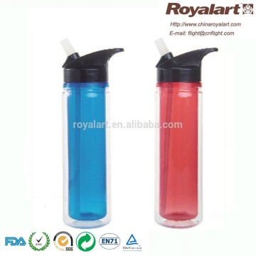 2015 Hot Selling Double Wall jelly bottle with straw