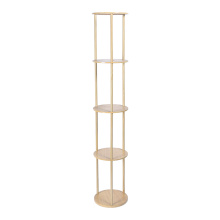 Modern Round Shelf Light Wooden Storage Rack