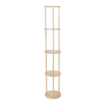 Modern Round Shelf Light Wooden Storage Rack