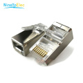 Plugue modular com proteção metálica RJ45 CAT6A