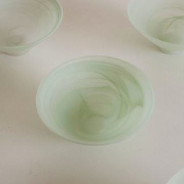 Minimalist Asian-Inspired Green Textured Bowls