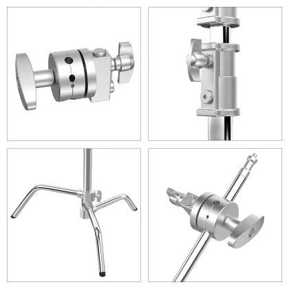Professional Stainless Steel Tripod Kit: 3-Way Magic Legs with Arm C-Stand for Aputure Softbox Lighting, Perfect for Photo Studio Accessories