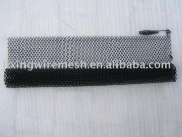 Bright Black Fireplace Mesh Screen