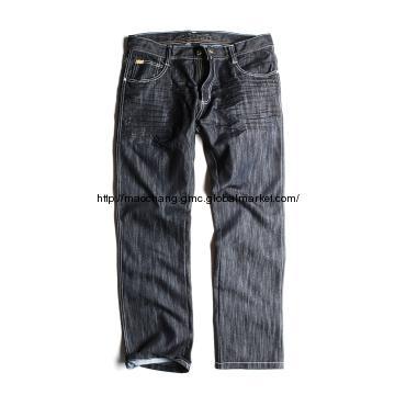 Wrinkle  Enzyme  Straight Black Men Jeans